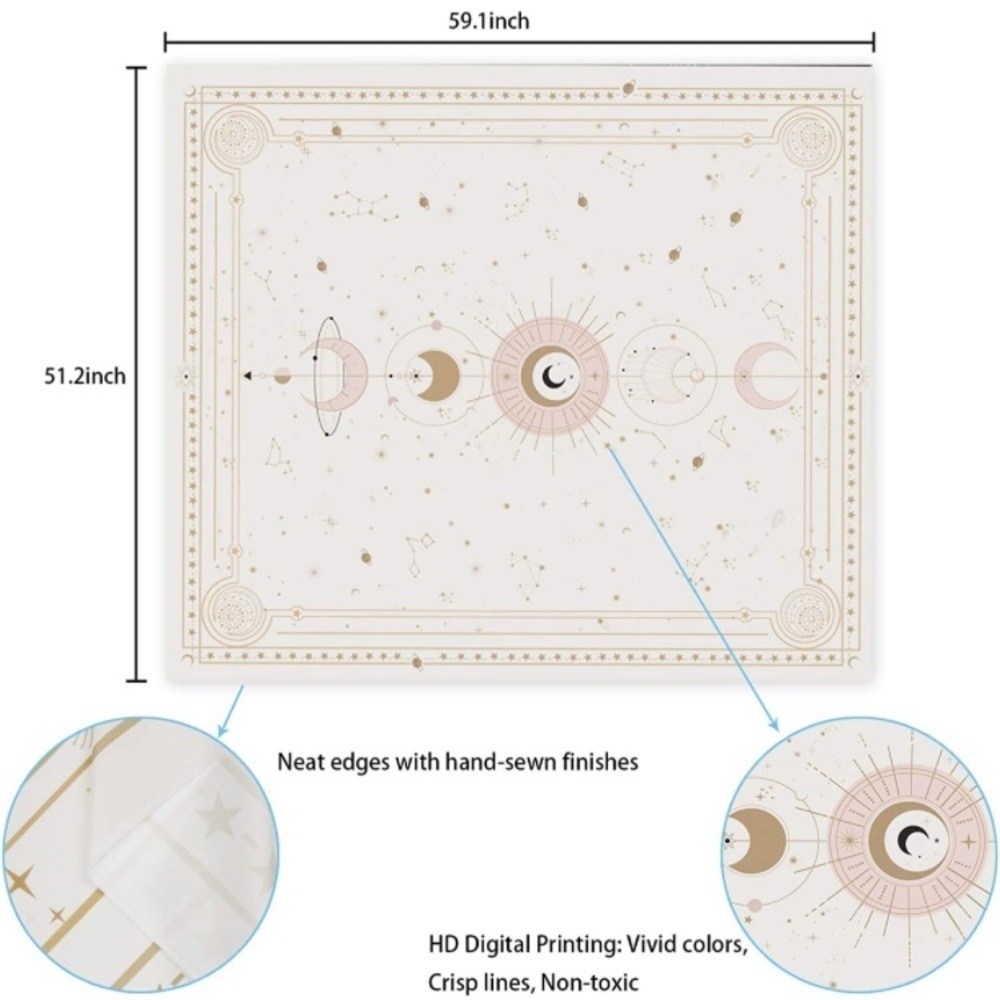 Bohemian Lunar Constellation Galaxy Space Neutral Indie HippieBedroom Wall Decor - Picture 3 of 7